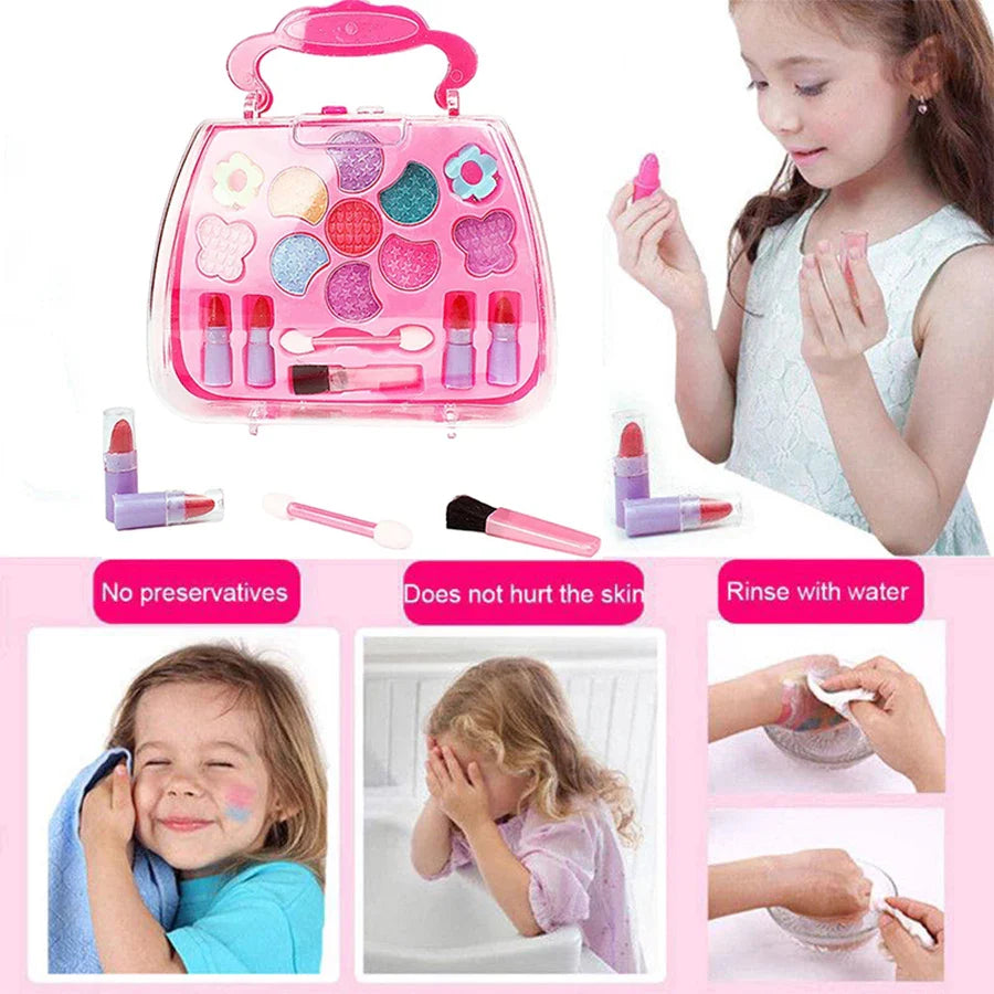 Kids Makeup Kit Princess Makeup Box Play Set With Accessories Ideal Birthday Gift 2025