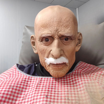 Realistisch latex cosplaymasker van een oude man met baard dat het hele hoofd bedekt, voor volwassenen, rekwisiet voor Halloweenfeesten 2026