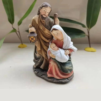 Nativity Scene Figures Resin Holy Family Statue Christmas Decor Gift Idea 2025 Keepsake