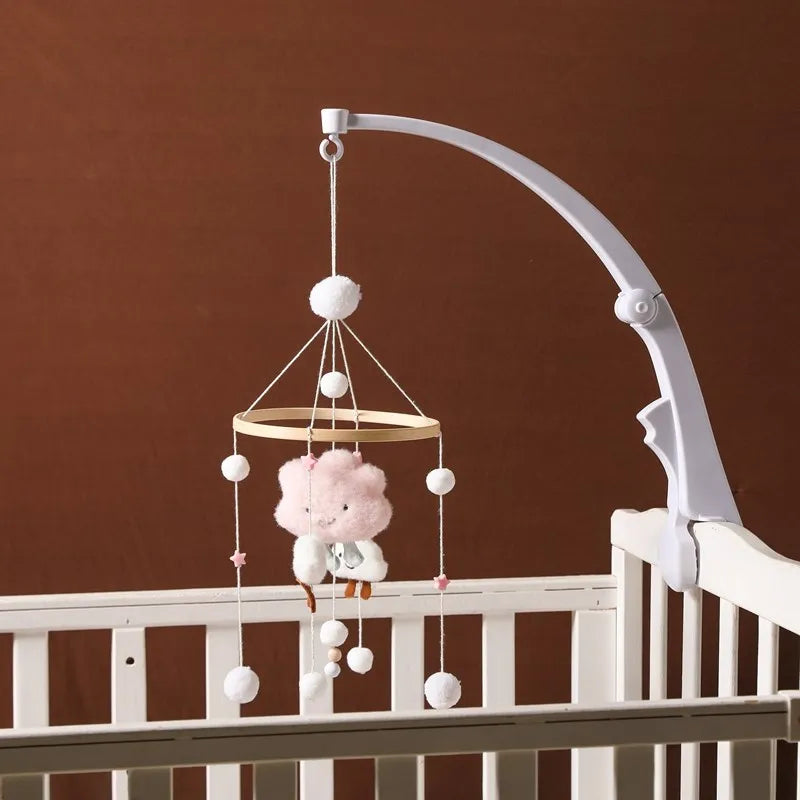 Wooden Felt Animal Crib Mobile With Soothing Calming Music