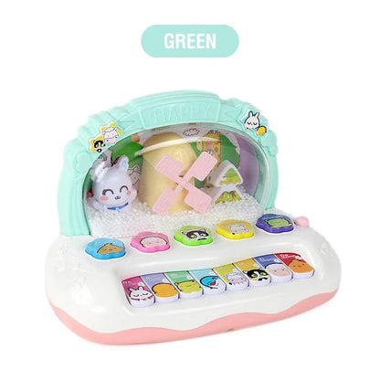 Piano electrónico de dibujos animados para niños con luces y sonidos de animales: juguete de instrumento musical educativo para mayores de 3 años, regalo de cumpleaños perfecto