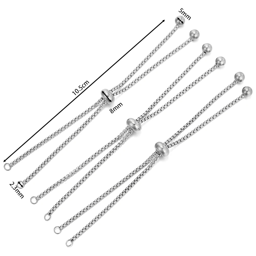 Extensores de Pulsera de Acero Inoxidable Deslizadores Ajustables 3 Piezas