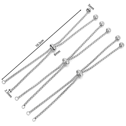 Extensores de Pulsera de Acero Inoxidable Deslizadores Ajustables 3 Piezas