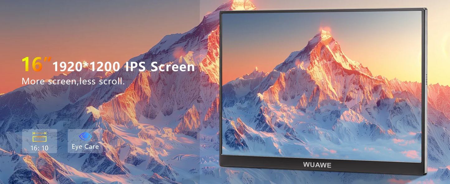 Écran portable 16 pouces 120Hz 1920x1200 HDR Cadeau de vacances