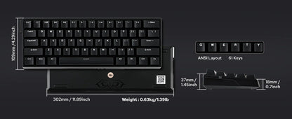 Teclado mecánico intercambiable en caliente del 60 por ciento aluminio RGB Hall