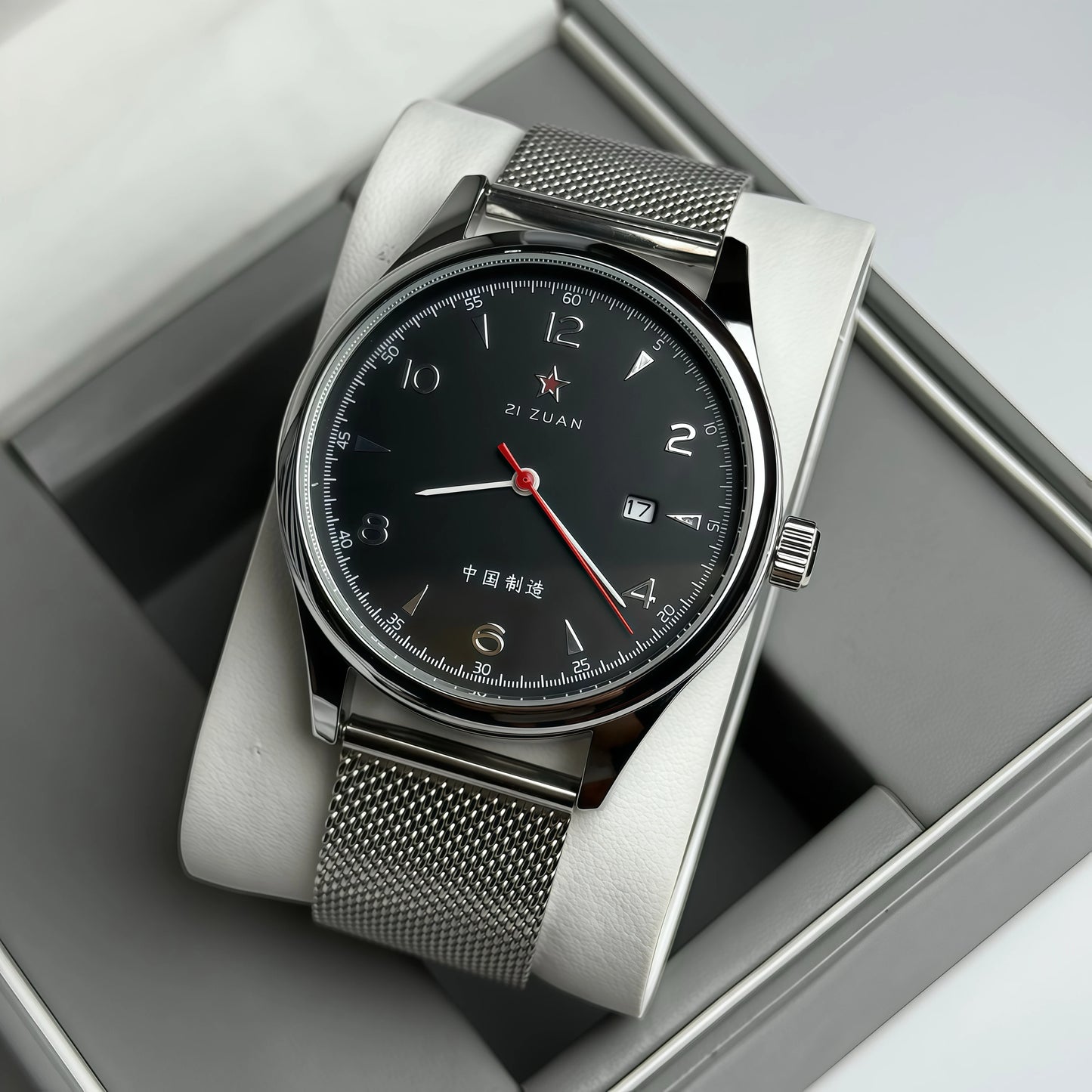 Pilot Watch 41mm Mesh Strap Stainless Steel Classic