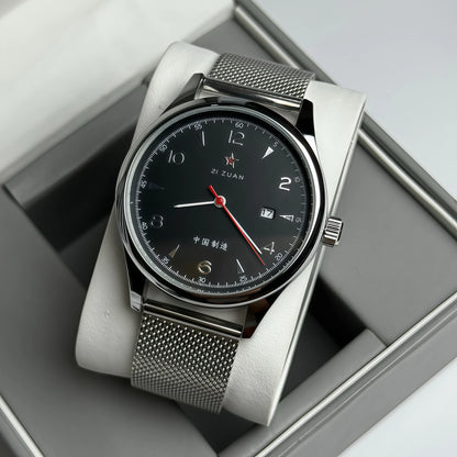 Pilot Watch 41mm Mesh Strap Stainless Steel Classic