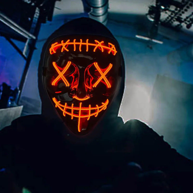 LED Purge Mask with Light Up for Halloween and Parties