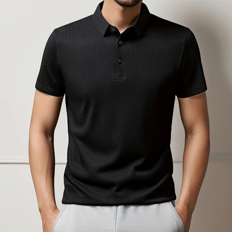 Breathable men's polo shirt – short sleeve, casual summer style, slim fit versatile top