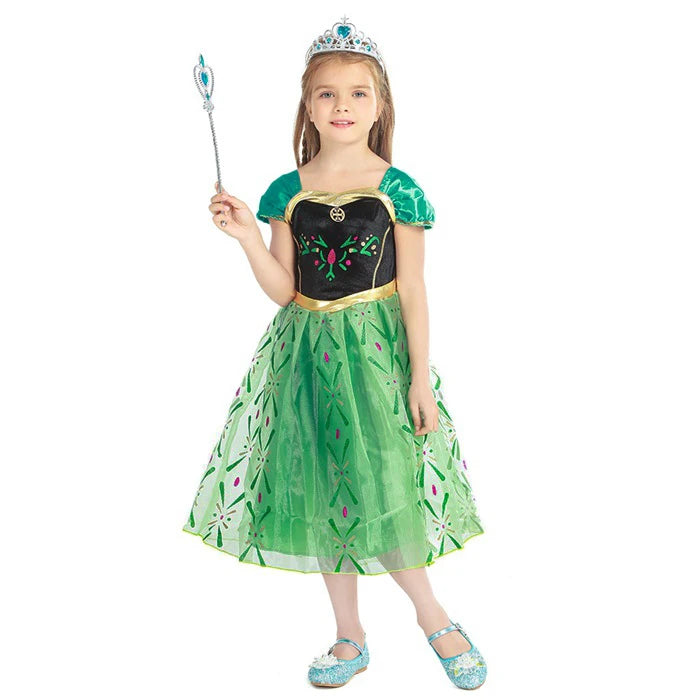 Anna Frozen-prinsessenjurk voor kinderen en meisjes, verjaardagsfeest-, carnavals- en Halloween-kostuum, vestidos 2026