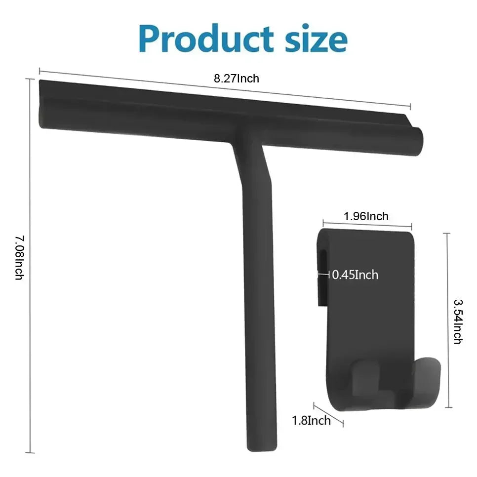 Shower Squeegee Wall Hanger Rubber Blade Bathroom Cleaner