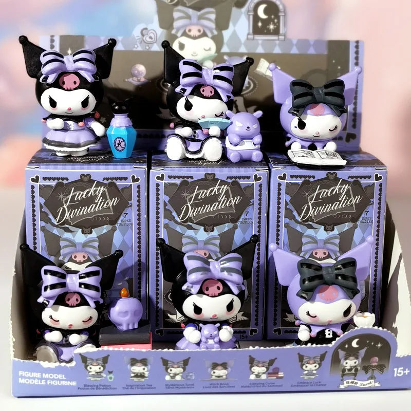 Sanrio Kuromi 6 stk Blindboks actionfigurer - Lucky Divination Series Søte animedukker for samlere