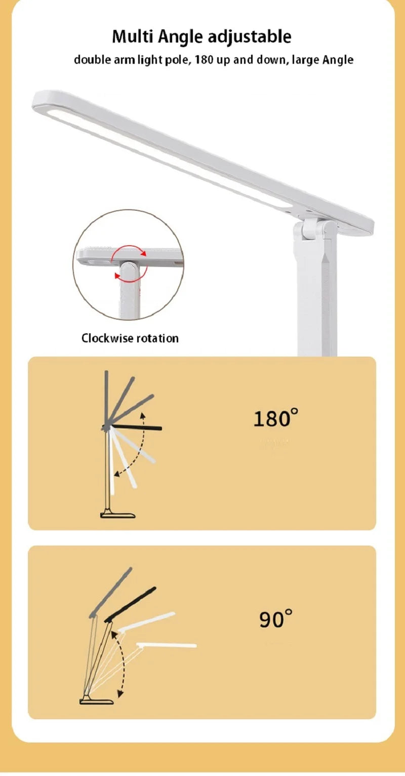 Lampada da scrivania LED touch dimmerabile ricaricabile protezione occhi