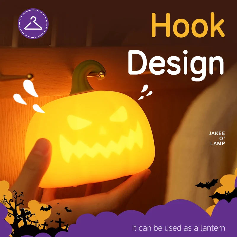 Lampada Notturna di Halloween in Silicone con Fantasma, Anatra e Zucca Carina Lampada Halloween 2025 per Cameretta Ricaricabile Regalo Sicuro per Bambini