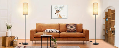 Japandi  Modern Floor Lamp With Fabric Shade Stepless Dimming