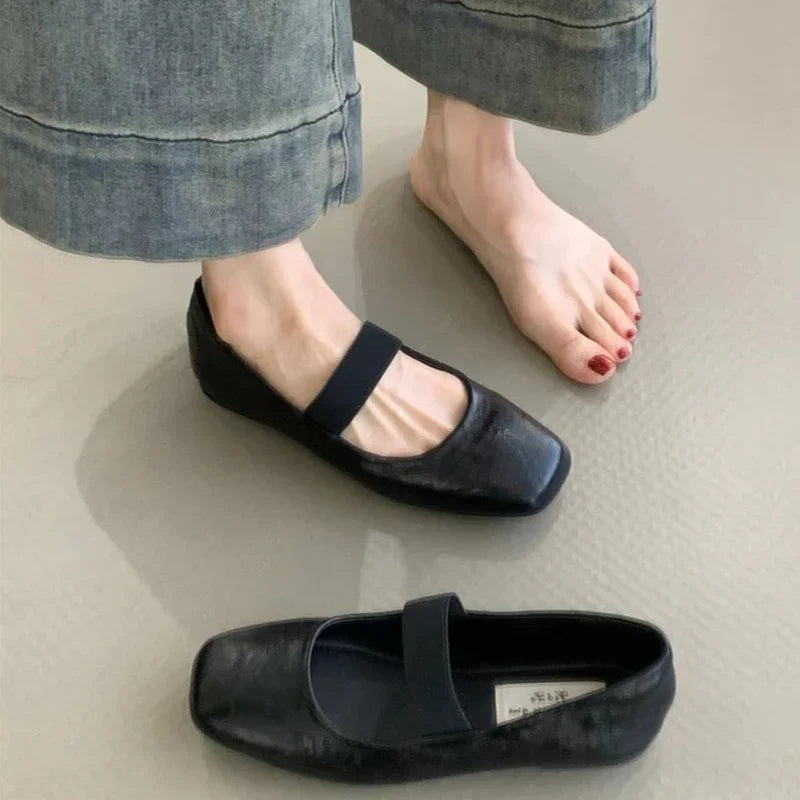 Ondersteunende Dames Ballerina's - Vierkante Neus Mary Jane