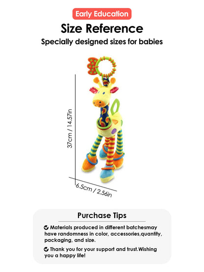 Soft Giraffe Baby Rattle Hanging Plush Newborn Sensory Toys