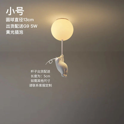 LED loftlampe varm tegneserie bjørn design børneværelse loftlampe efterår 2025 hyggelig natlampe dekoration