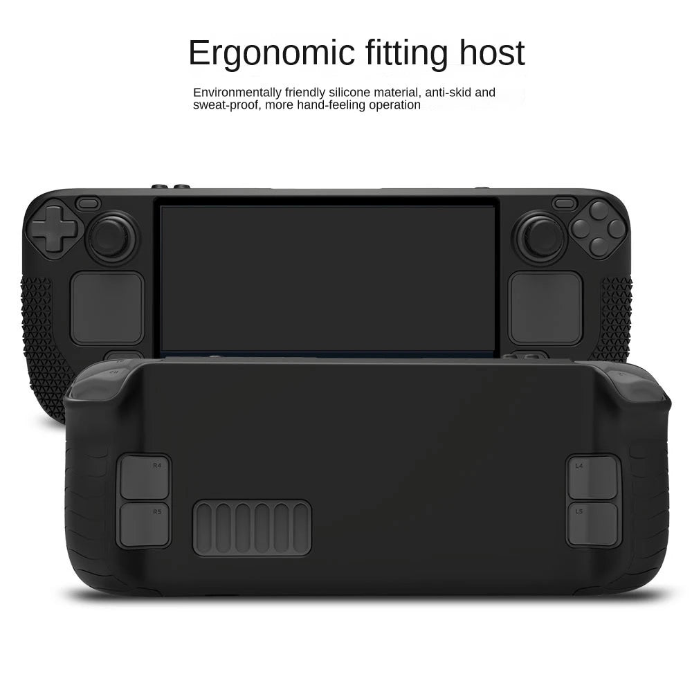 Funda de silicona para Steam Deck OLED con tapas de botones y agarre