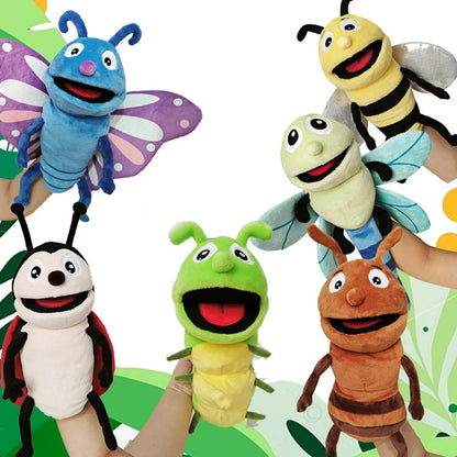 Marionette da dito insetto set di burattini in peluche per bambini personaggi insetti in cotone educativo regalo per il ritorno a scuola 2025