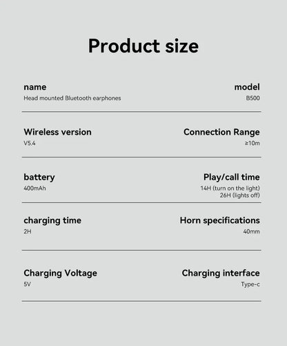 Gaming Headset Bluetooth 5.4 Wireless RGB Low Latency