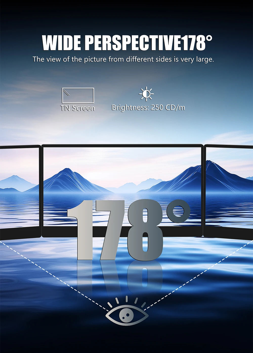 Monitor portátil 14 pulgadas 60Hz pantalla de viaje con altavoces