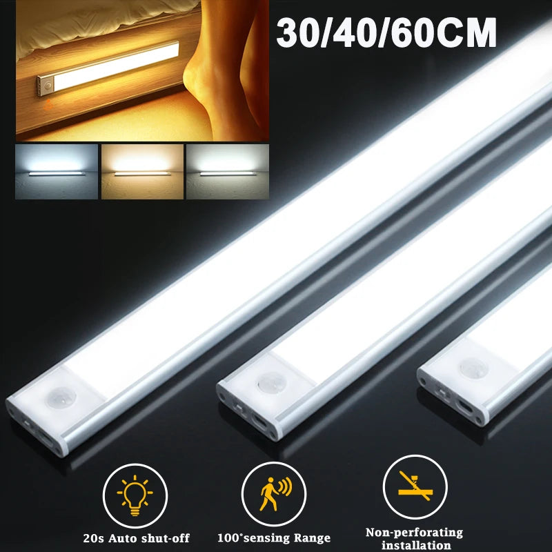 Wireless LED Motion Sensor Cabinet Light – Dimmable Type-C Rechargeable Night Lamp for Closet Kitchen 2026
