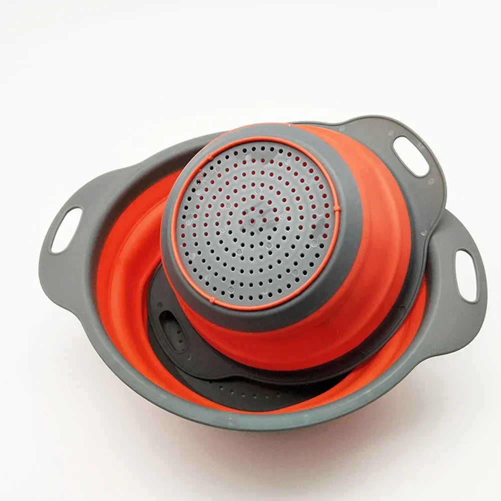 Silicone Folding Drain Basket Colander Eco Friendly Space Saving Kitchen Drainer Spring 2026