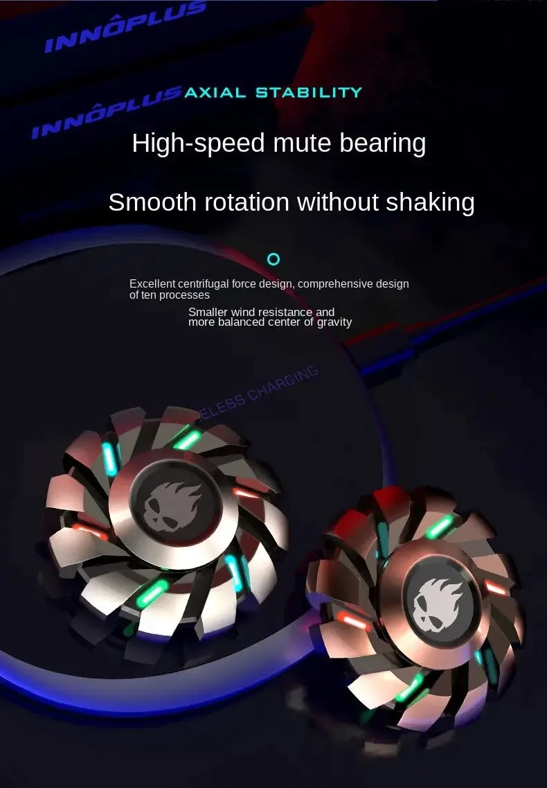 Luminous Fidget Spinner Metal EDC Toy Rainbow Durable LED