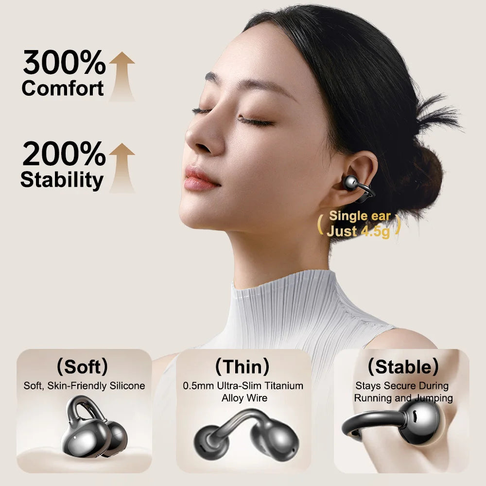 Écouteurs Bluetooth à conduction osseuse ouverts pour sport et gym