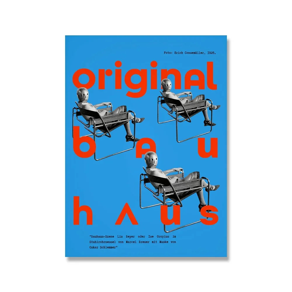 Impression sur toile murale Bauhaus avec citation rose moderne nordique