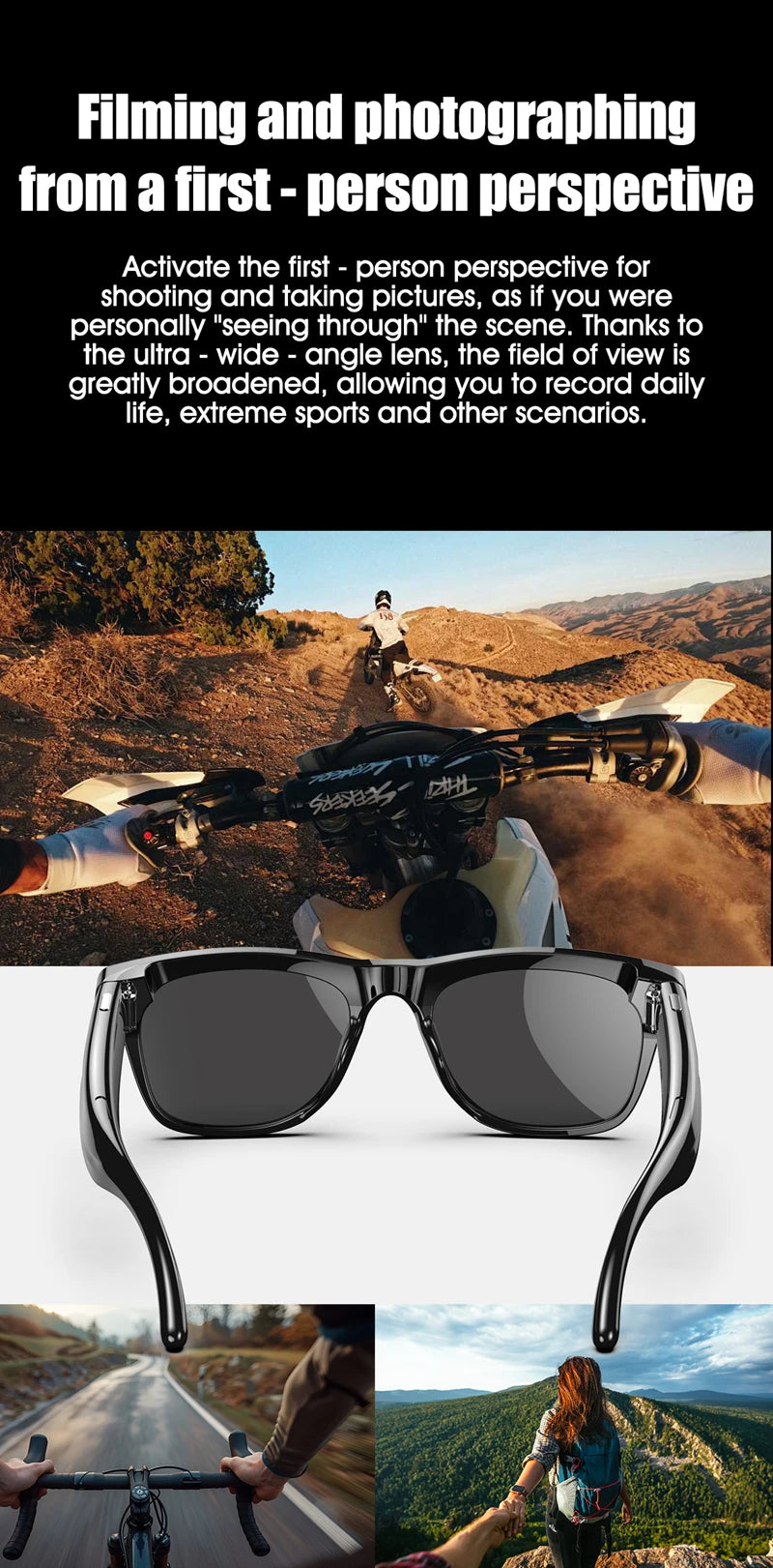 4K AI Smarte Kamera Briller Fotokromiske Reise Håndfri