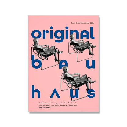 Impression sur toile murale Bauhaus avec citation rose moderne nordique