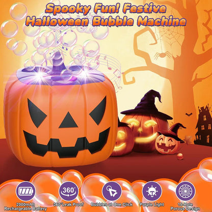 Pumpkin Bubble Machine Halloween 2025 With Lights Sound