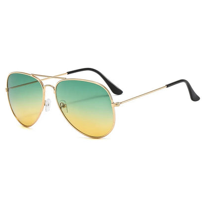 2025 Double Bridge Aviation Sunglasses - Alloy Frame, Ocean Gradient Lens, Unisex Eyewear