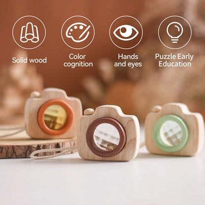 Wooden Montessori Camera Toy for Kids, BPA Free, Lightweight, Sensory Play Gift for Toddlers and Young Children