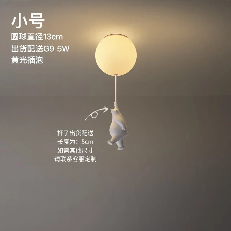 LED loftlampe varm tegneserie bjørn design børneværelse loftlampe efterår 2025 hyggelig natlampe dekoration