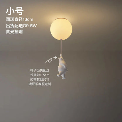 LED loftlampe varm tegneserie bjørn design børneværelse loftlampe efterår 2025 hyggelig natlampe dekoration