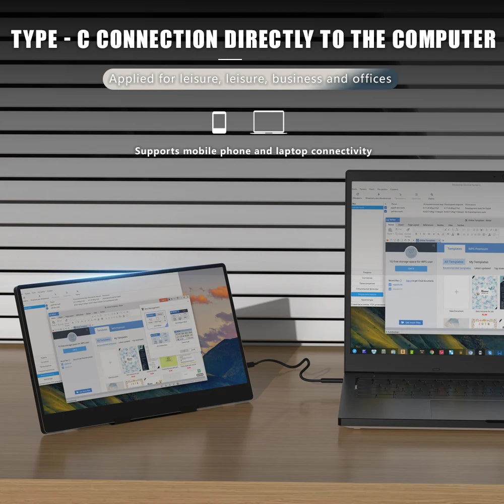 Monitor portátil 14 pulgadas 60Hz pantalla de viaje con altavoces