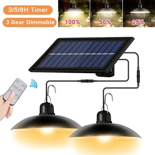 Solar Pendant Light With Remote Control, Outdoor Waterproof LED Lamps For Shed Barn Backyard Patio 2026