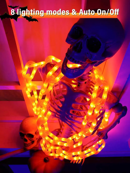 Solar Battery Halloween Chain Lights Waterproof 8 Modes