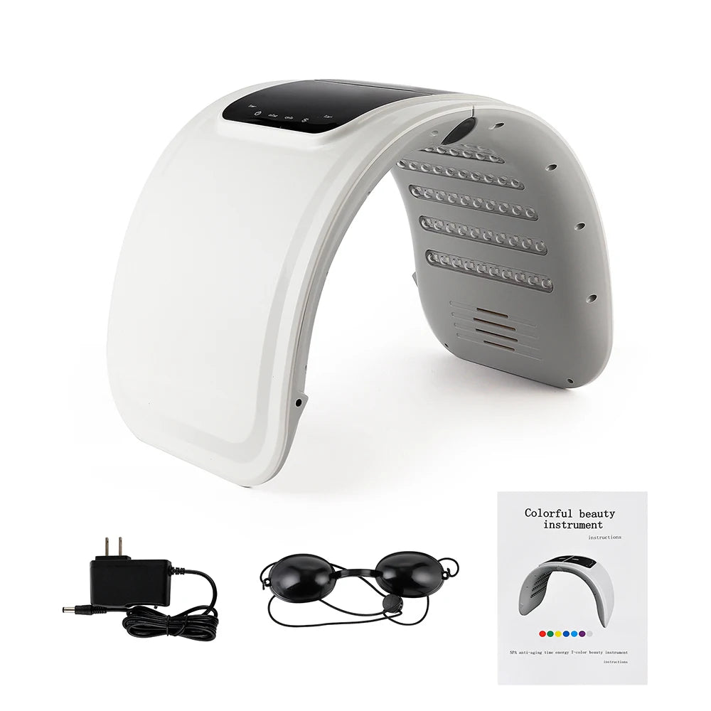 7-Color LED Photon Face Mask & Nano Spray Machine - Skin Rejuvenation Anti-Aging Home Therapy
