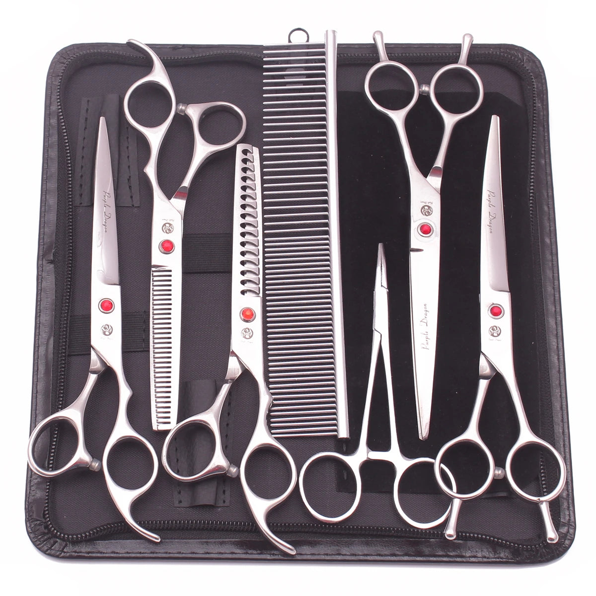 Professional Pet Grooming Scissors Kit - Stainless, Thinning & Chunker Shears