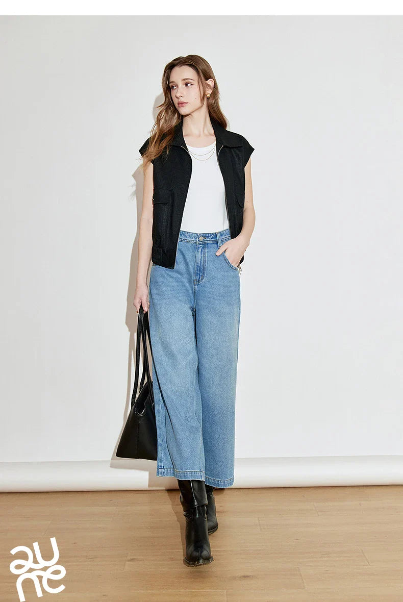 Lightweight Women's Sleeveless Jacket - Linen Cotton, Spring