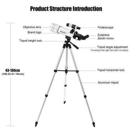 Astronomical Telescope With Phone Adapter And Tripod 333X Zoom For Moon And Stars Back To School 2026 Gift