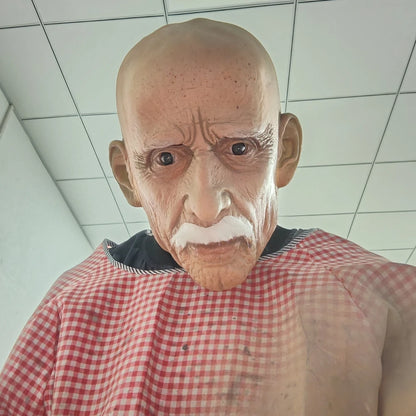 Realistisch latex cosplaymasker van een oude man met baard dat het hele hoofd bedekt, voor volwassenen, rekwisiet voor Halloweenfeesten 2026