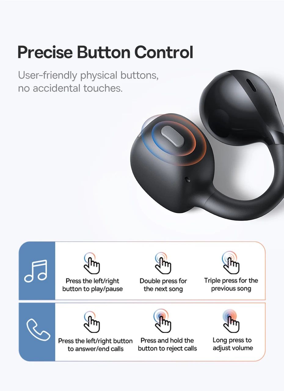 Baseus BC1 Open-Ear Clip Earbuds Bluetooth 6.0 – 4-Mic Noise Cancellation Super Bass IP55 Sports 2026