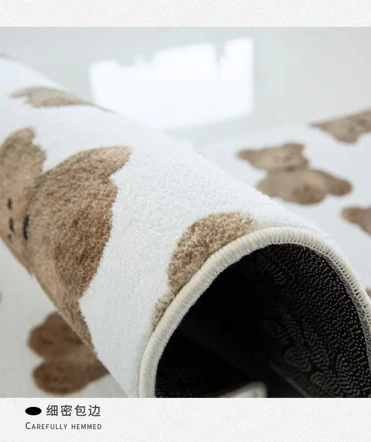 Checkerboard Plush Area Rug Japanese Style Minimalist