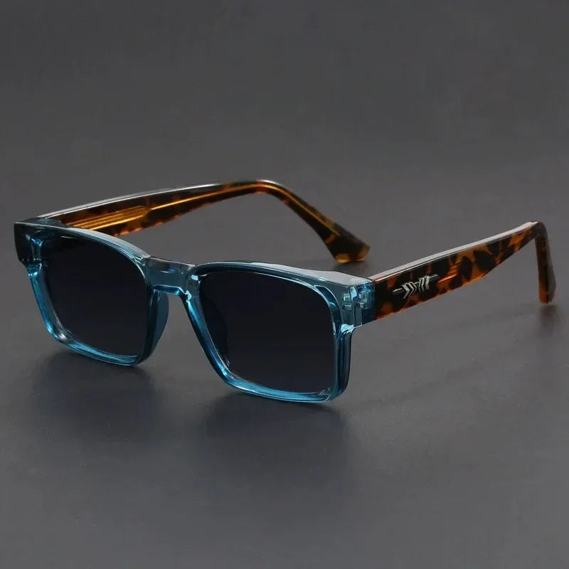 Men's square frame sunglasses UV400 – mirror lens, anti-mist outdoor driving shades, wide coverage