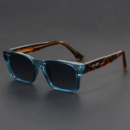 Men's square frame sunglasses UV400 – mirror lens, anti-mist outdoor driving shades, wide coverage